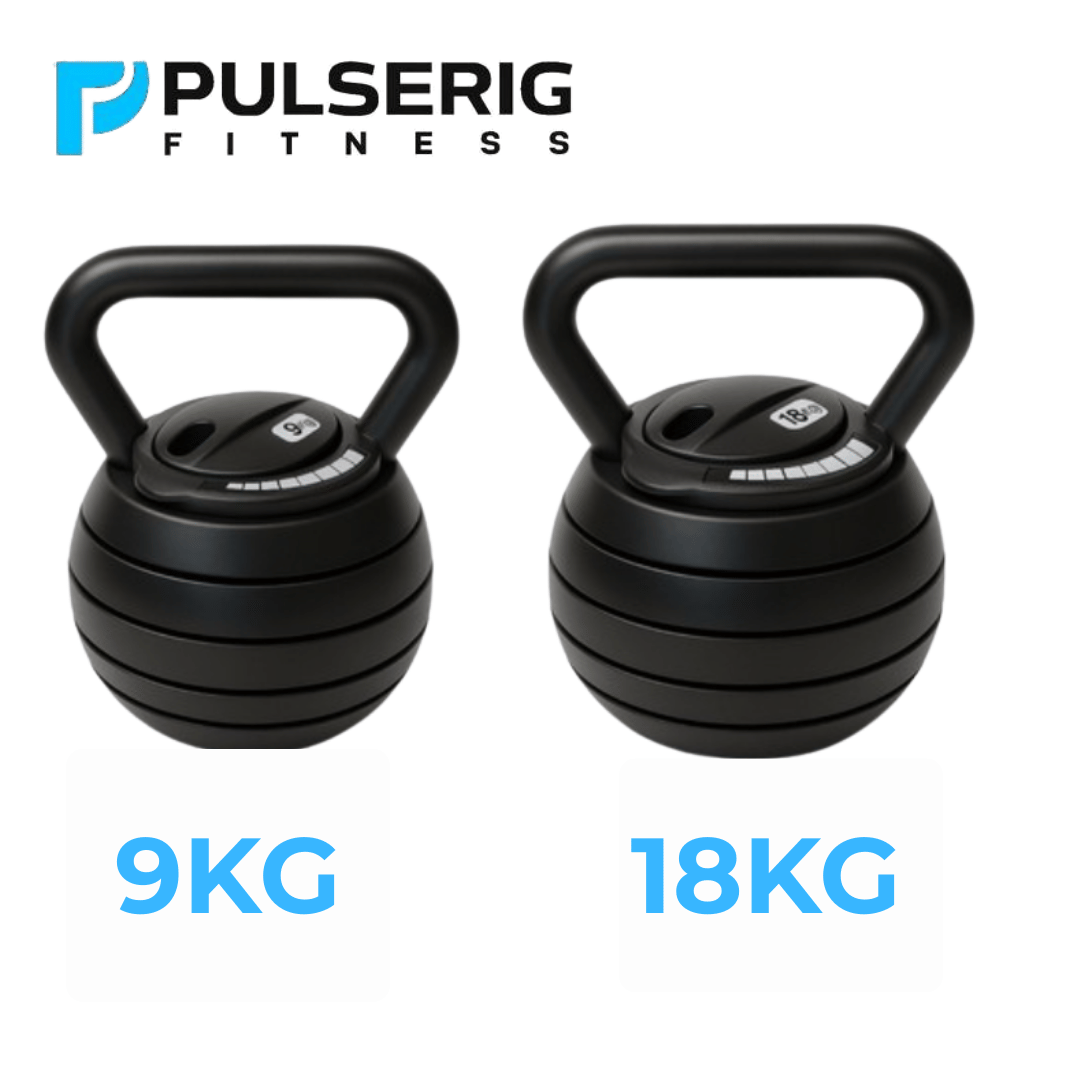 Pulserig Adjustable Kettlebell 3.6–18 kg, 7‑in‑1 PulseRig Fitness