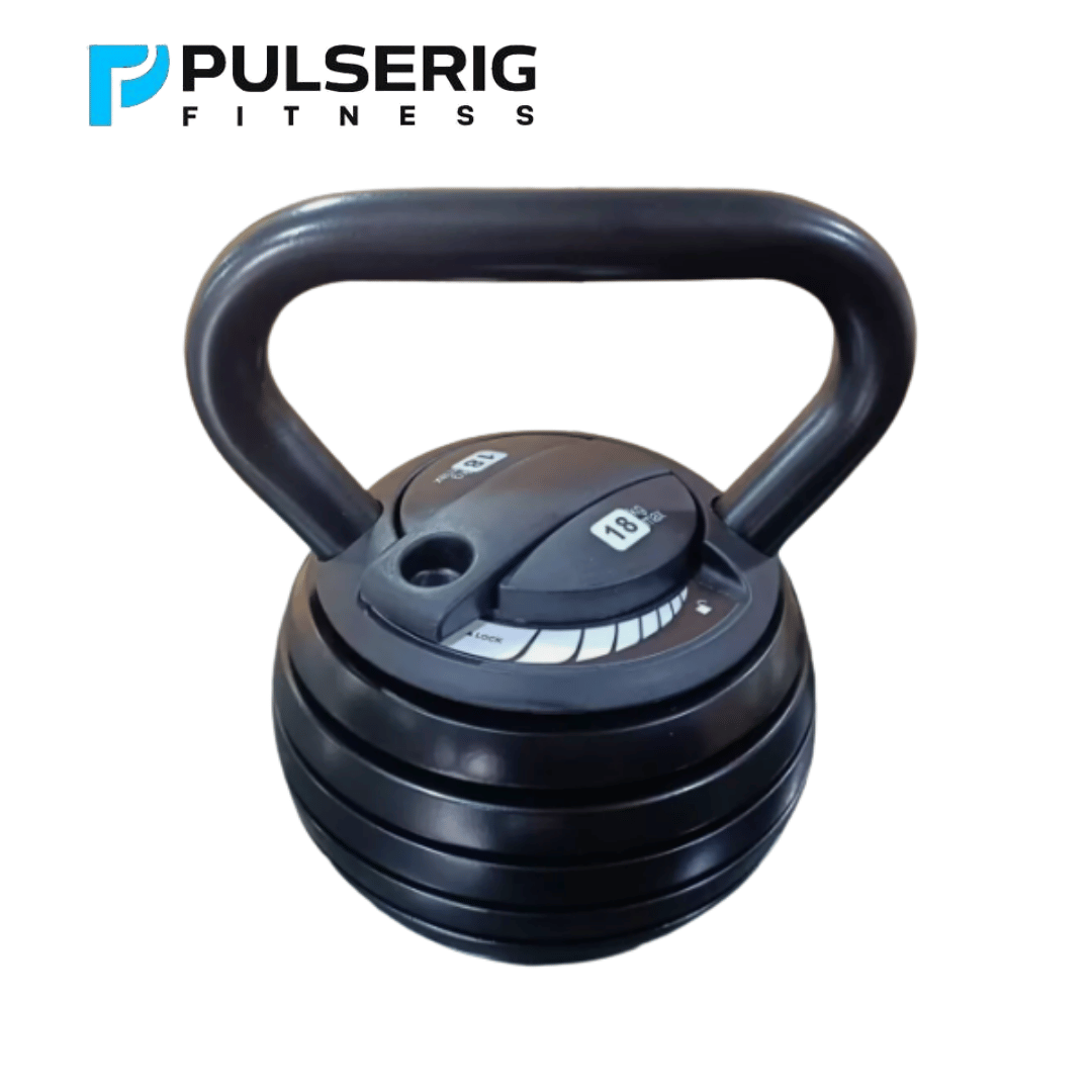 Pulserig Adjustable Kettlebell 3.6–18 kg, 7‑in‑1 PulseRig Fitness