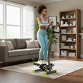Woman using stepper machine for low-impact cardio workout