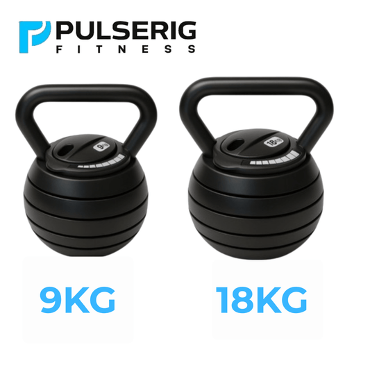 Pulserig Adjustable Kettlebell 3.6–18 kg, 7‑in‑1 PulseRig Fitness