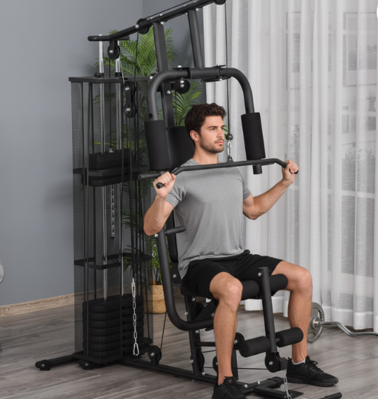 Pulserig Multi-Gym – Full Body Home Utility Fitness Machine PulseRig man using Fitness machine 