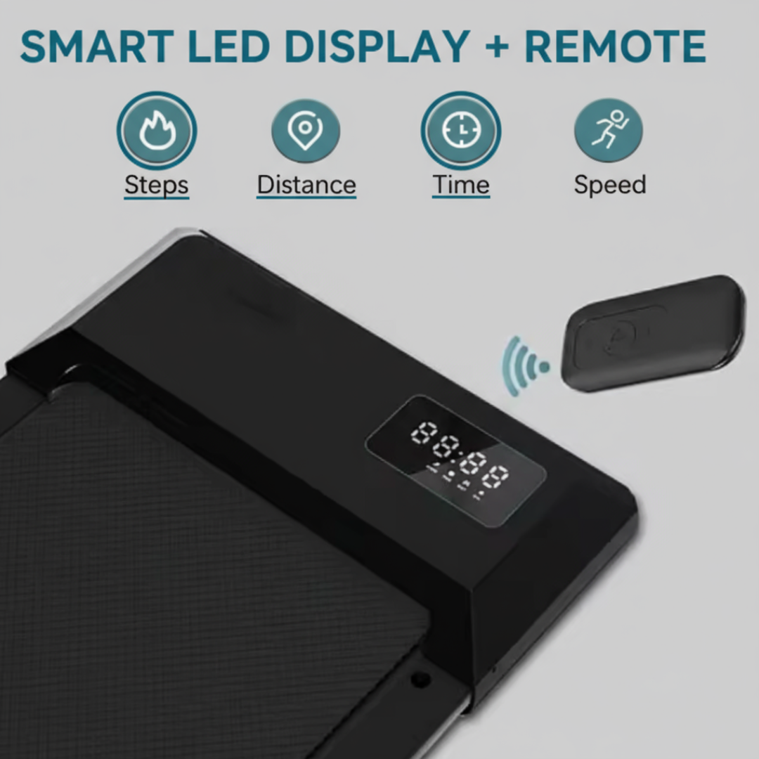 Portable treadmill with LED display for home office use