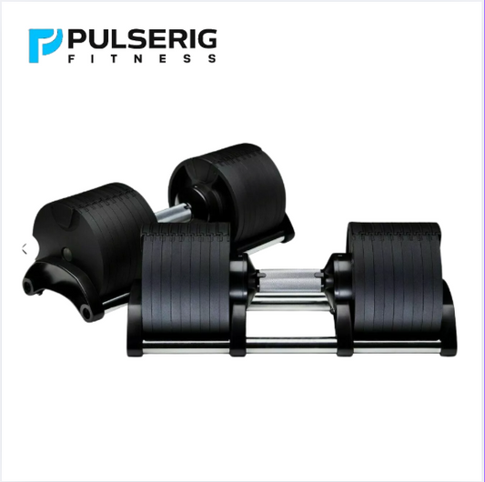 Pulserig Adjustable Dumbbells Pair 32kg x 2 64KG PulseRig Fitness