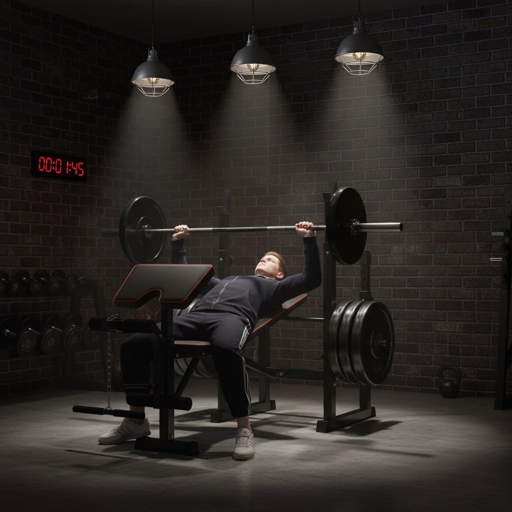 Decline bench press weight bench workout - adjustable home gym equipment basement fitness room