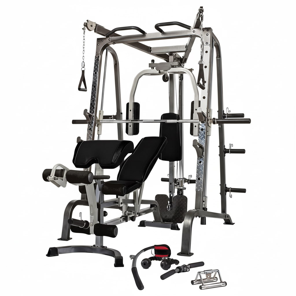 Front-left 45° smith machine white background 