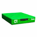 Green foam plyometric box 15cm height numbered 01 for fitness training exercises