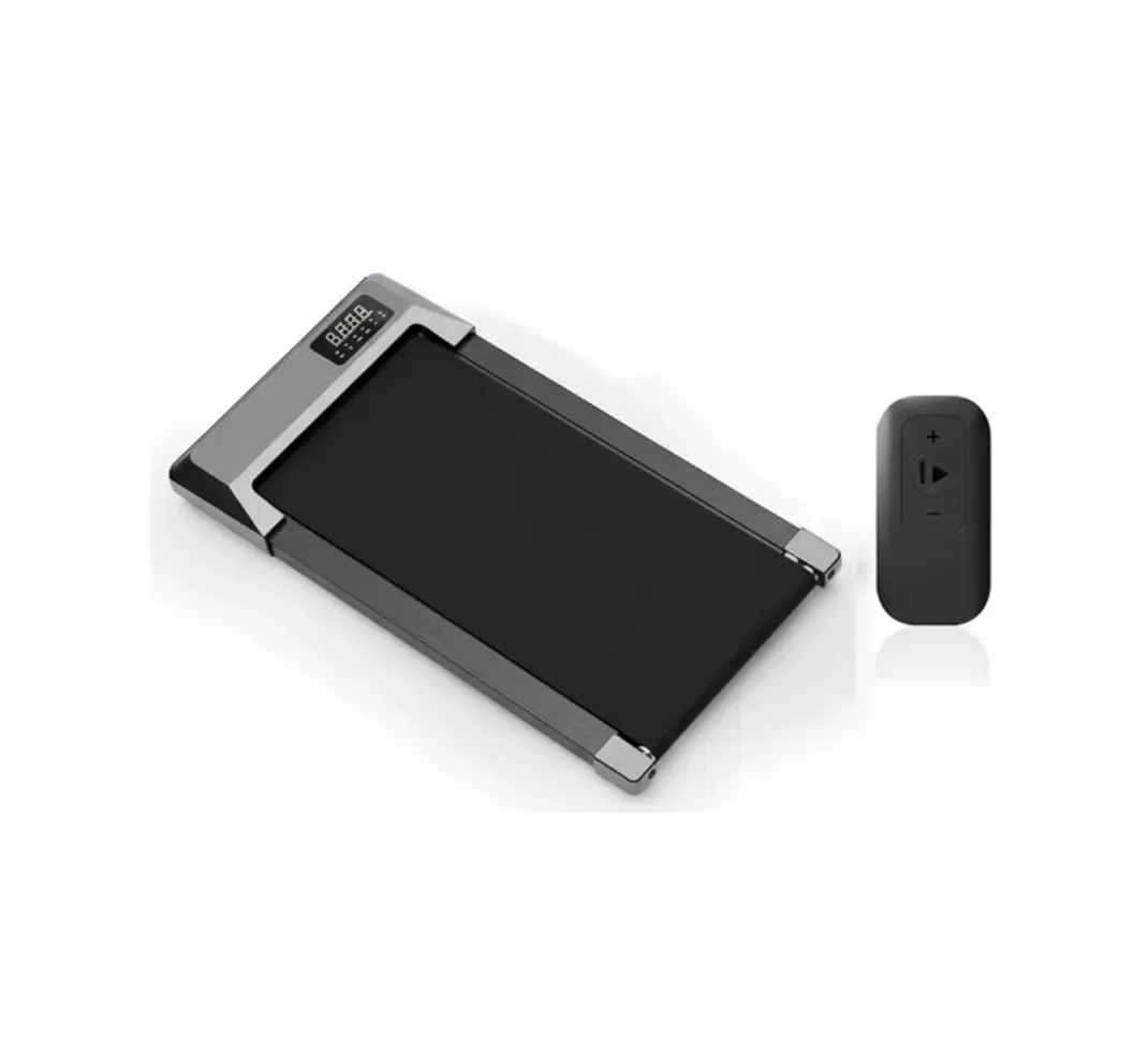 Pulserig Compact Under-Desk Walking pad Treadmill grey on white background