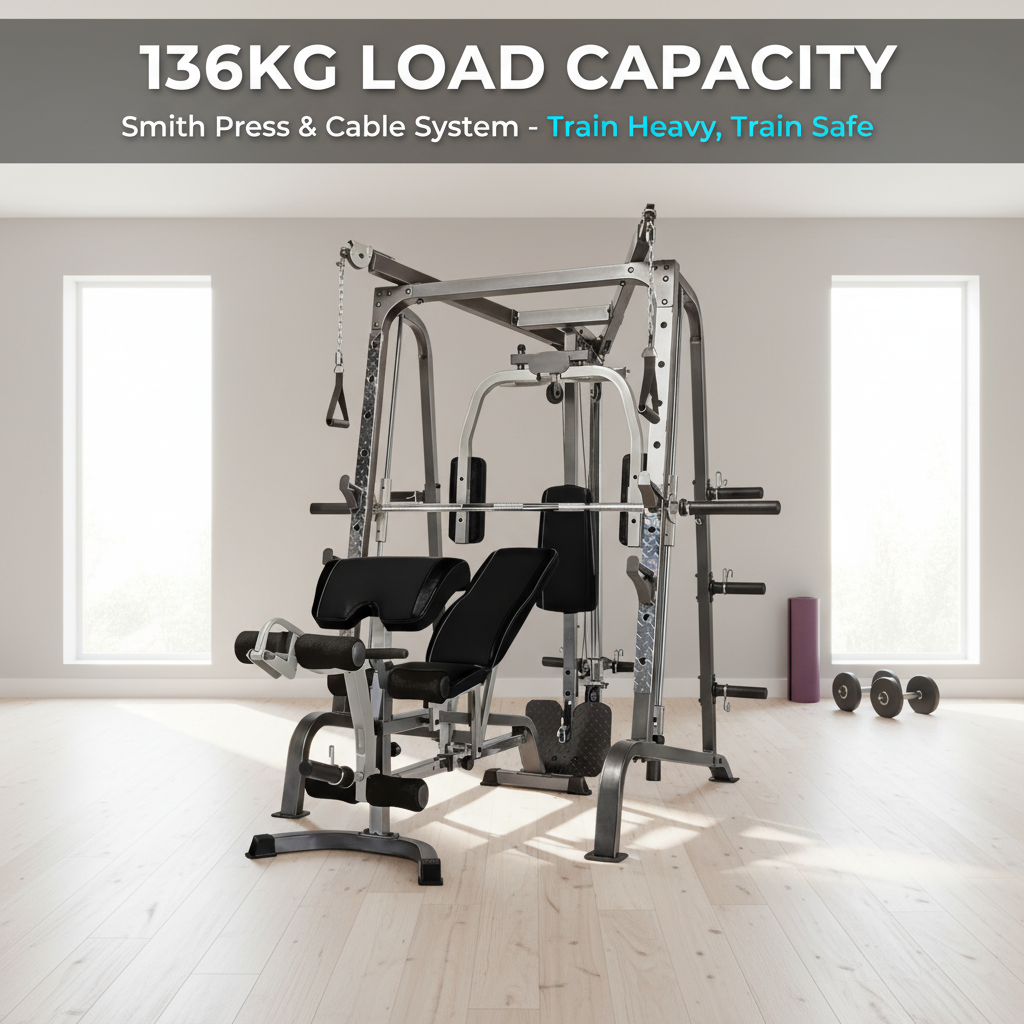 Load capacity in gym smith machine 