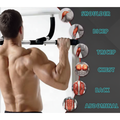 Pulserig doorway pull-up bar exercise showing muscles worked shoulders back chest arms