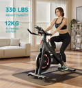 Side profile of Pulserig indoor exercise bike with red flywheel