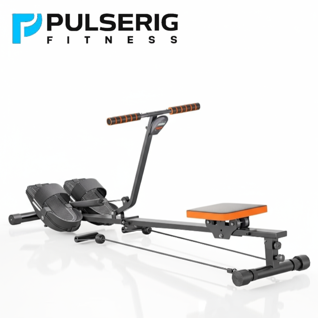 Pulserig rowing machine side view cardio trainer