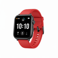 Pulserig Smartwatch in red with AMOLED display on white background