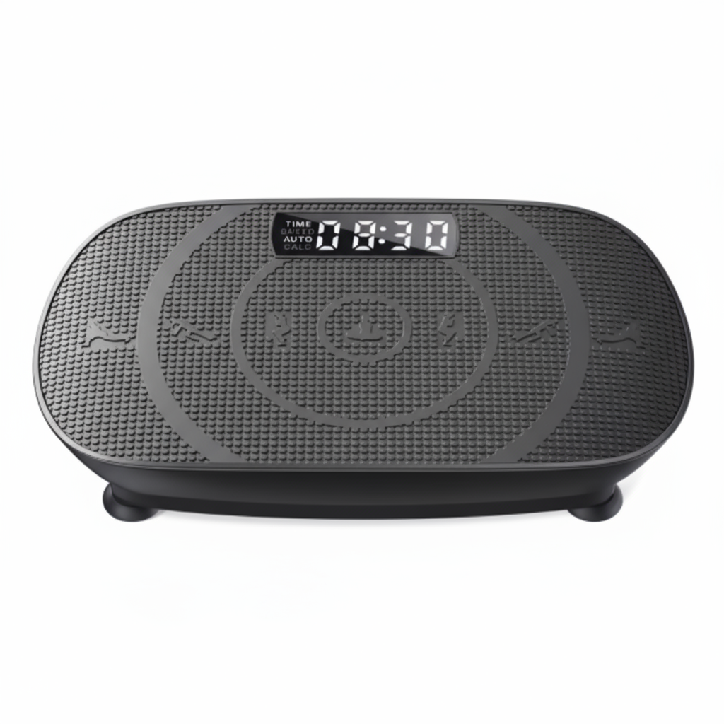 Pulserig vibration plate in black colour front view