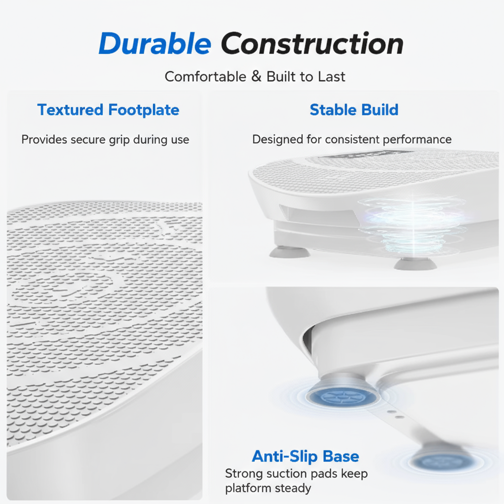 Pulserig vibration plate durable construction with anti slip base