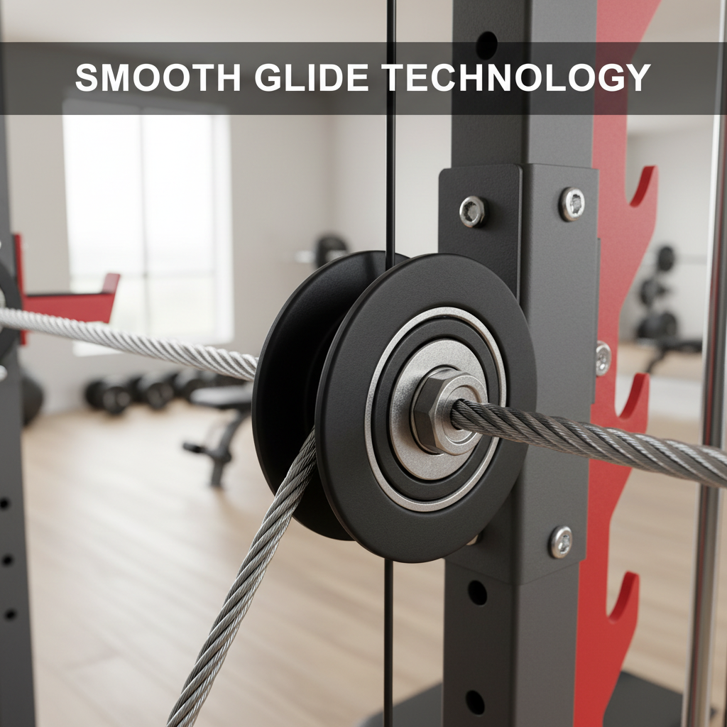 Sealed ball bearing smooth glide pulley system Marcy SM-4903 TITLE: Smooth Glide Technology - Sealed Ball Bearing Pulleys