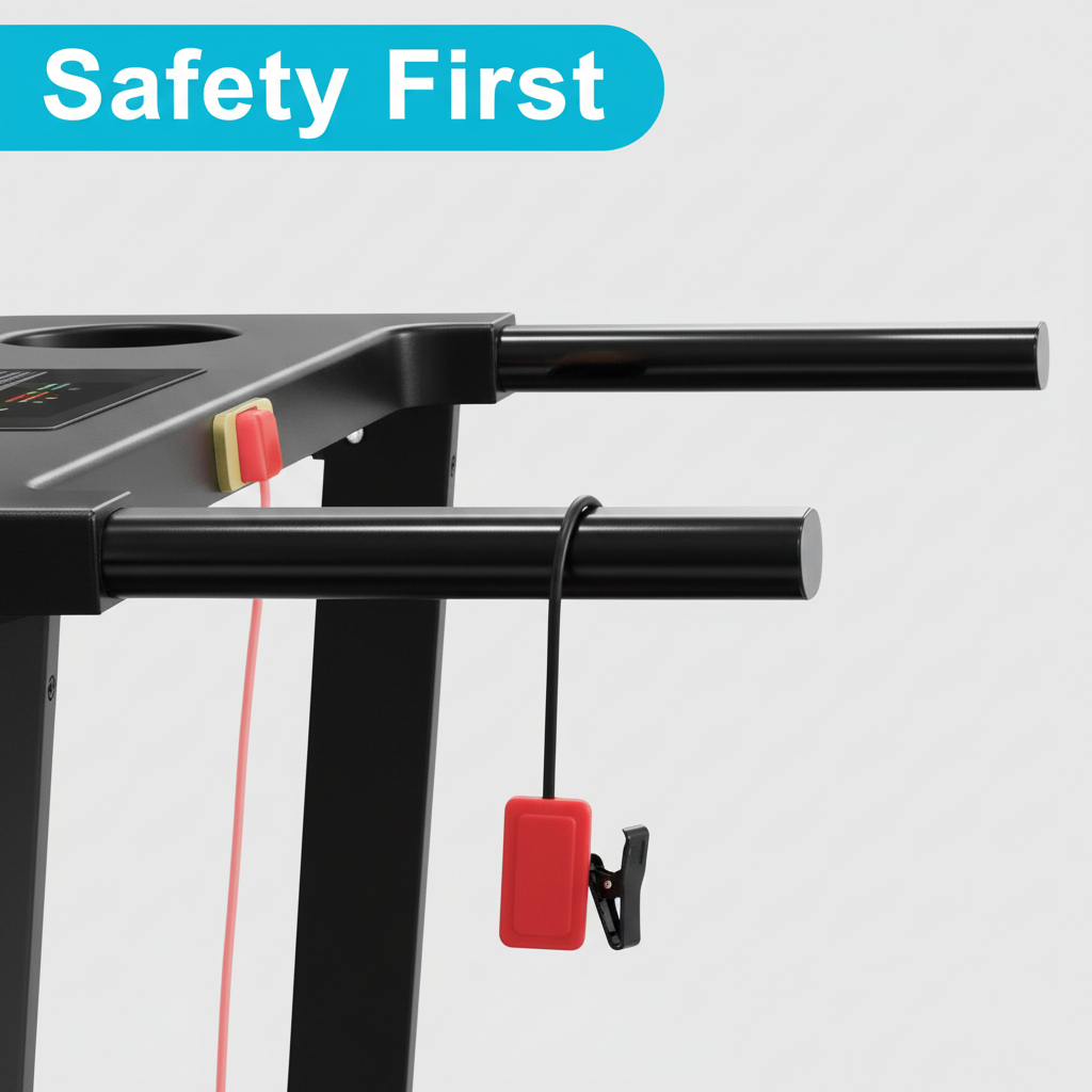Walking pad treadmill safety features emergency stop portable home fitness