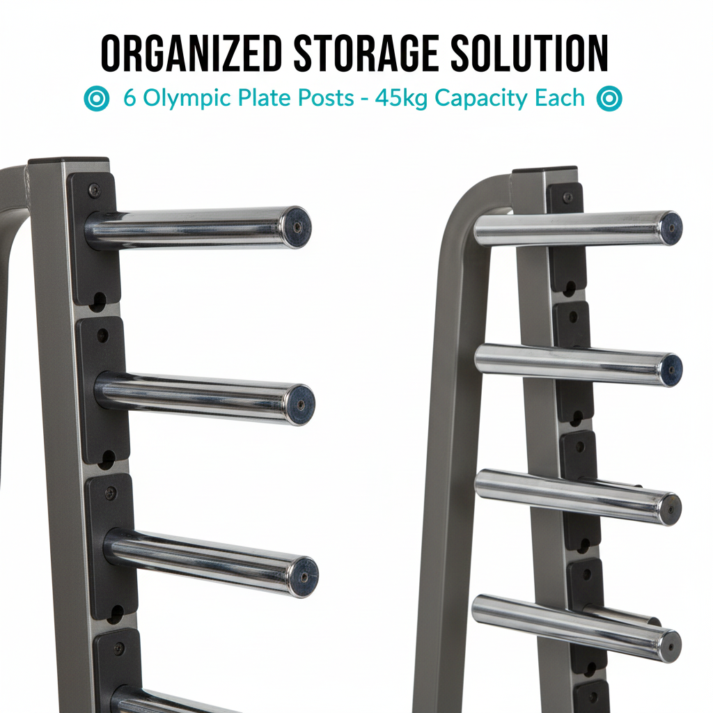 Weight plate storage for a smiths machine 